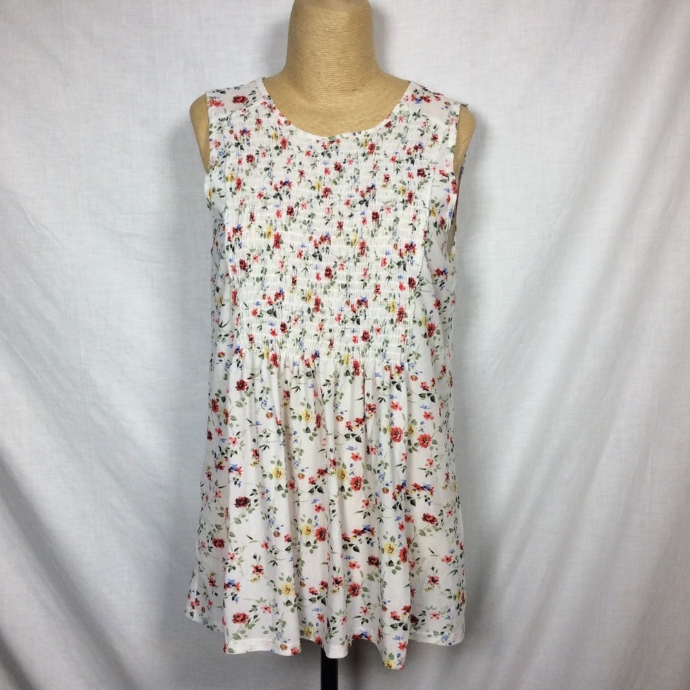 Ember Missy Floral Pink/Yellow Smocked Front Top